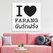 I Black Heart (Love) Farang Canvas Afdruk (Insitu (Woonkamer))