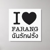 I Black Heart (Love) Farang Canvas Afdruk (Voorkant)
