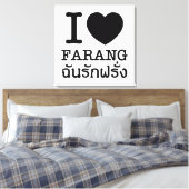 I Black Heart (Love) Farang Canvas Afdruk (Insitu (Slaapkamer))