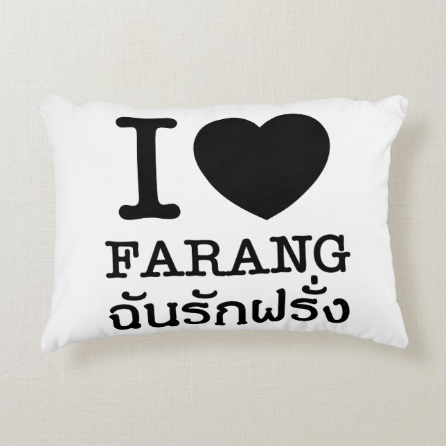 I Black Heart (Love) Farang Decoratief Kussen (Voorkant)