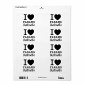 I Black Heart (Love) Farang Etiket (Full Sheet)