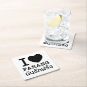 I Black Heart (Love) Farang Kartonnen Onderzetters (Insitu)