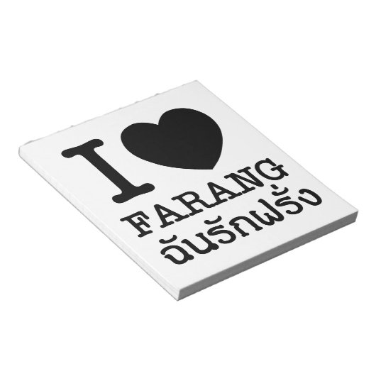 I Black Heart (Love) Farang Notitieblok (Schuin)