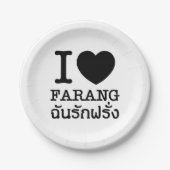 I Black Heart (Love) Farang Papieren Bordje (Voorkant)