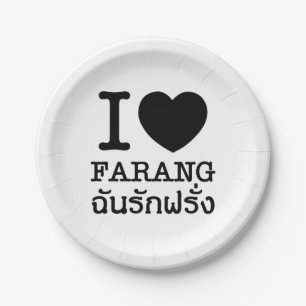 I Black Heart (Love) Farang Papieren Bordje