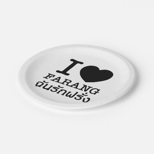 I Black Heart (Love) Farang Papieren Bordje (Gekanteld)