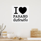 I Black Heart (Love) Farang Poster (Keuken)