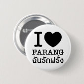 I Black Heart (Love) Farang Ronde Button 5,7 Cm (Voorkant /achterkant)