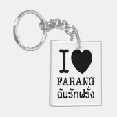 I Black Heart (Love) Farang Sleutelhanger (Voorkant Links)