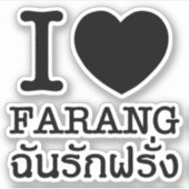 I Black Heart (Love) Farang Sticker (Voorkant)