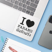 I Black Heart (Love) Farang Sticker (Laptop met iPhone)