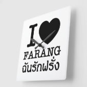I Black Heart (Love) Farang Vierkante Klok (Hoek)