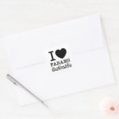 I Black Heart (Love) Farang Vierkante Sticker (Envelop)
