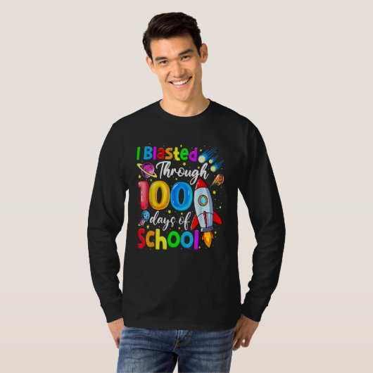 I Blasted Through 100 Days Of School 100th Day Tea T-shirt (Voorkant volledig)