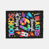 I Blasted Through 67 Six Seven Days Of School Spac Fleece Deken (Voorkant (Horizontaal))