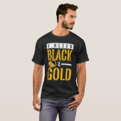 I Bleed Black and Gold Game Day Group School Footb T-shirt (Voorkant volledig)