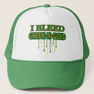 I Bleed Green 'n Gold Trucker Pet