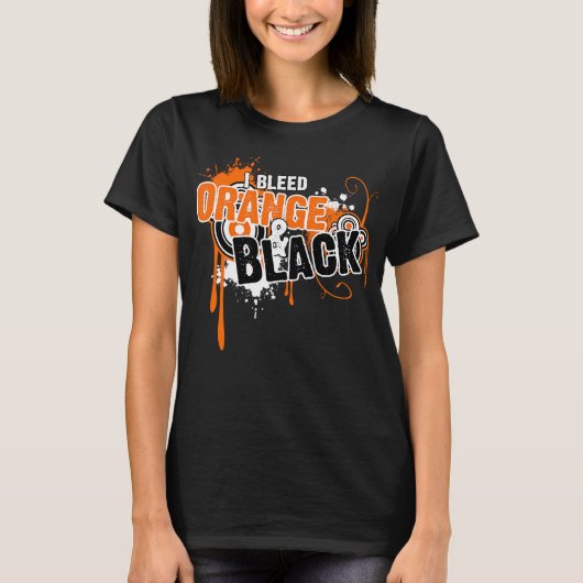 I Bleed Orange And Black T-shirt (Voorkant)