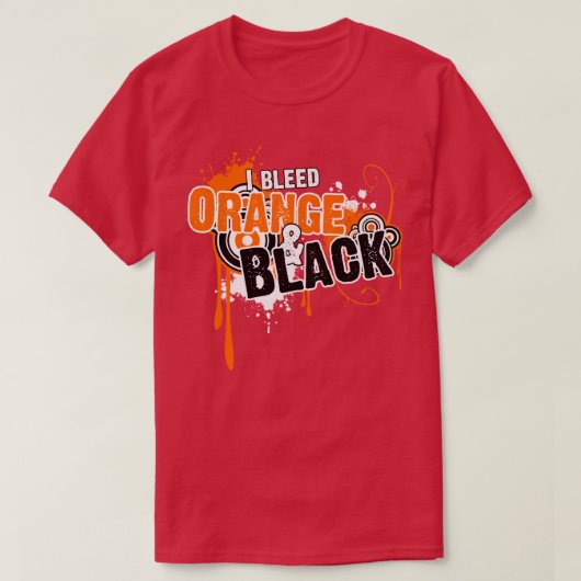 I Bleed Oranje and Black T-shirt (Design voorkant)