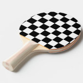 I Bleed Racing Check Black White, aangepast Tafeltennisbatje (Voorkant Gekanteld)