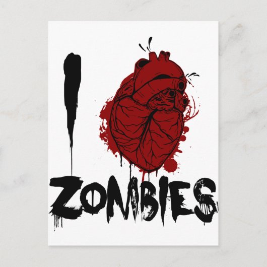 i bloedige hartzombieën briefkaart (Voorkant)