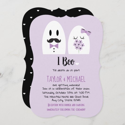 I Boo Halloween Wedding Invitations Kaart (Voorkant / Achterkant)