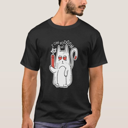 I boom can this cute cat t-shirt (Voorkant)