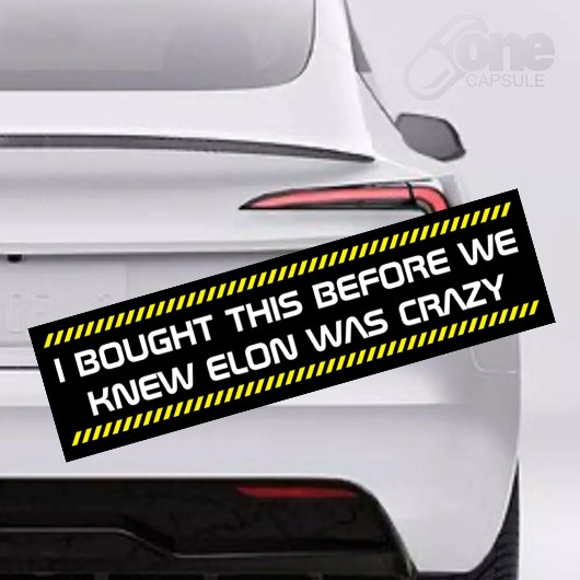 i bought this before we knew elon was crazy bumpersticker