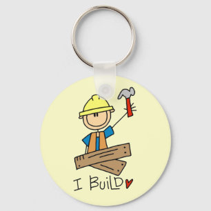 I Bouw Stick Figuur Carpenter Tshirts Sleutelhanger
