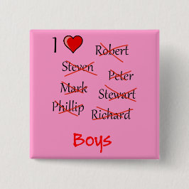 "I & Boys" Vierkante Button 5,1 Cm