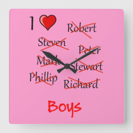 "I & Boys" Vierkante Klok