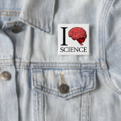 I Brain Science (I Know science) (I Love Science) Vierkante Button 5,1 Cm (In situ)