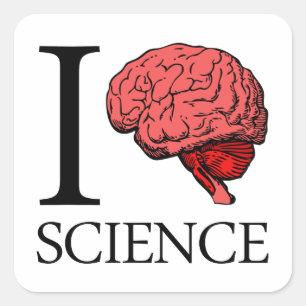 I Brain Science (ik ken wetenschap) (I Love Scienc Vierkante Sticker