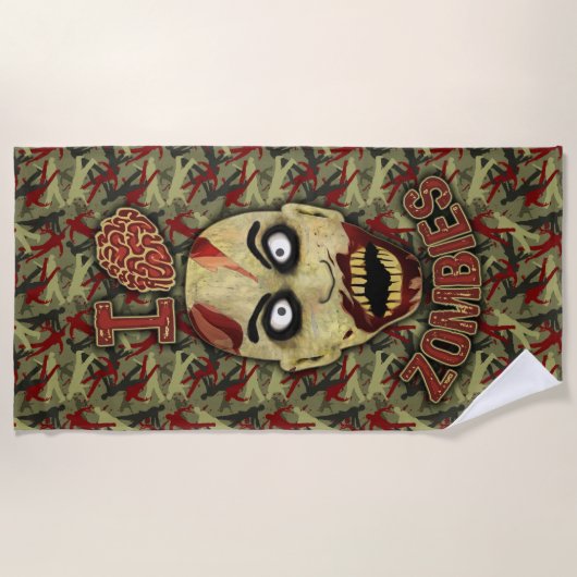 I Brain Zombies Strandlaken (Voorkant)