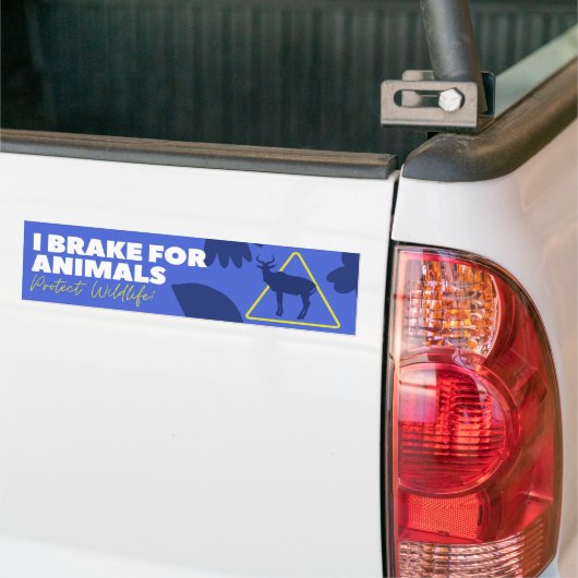 I Brake for Animals Wildlife Protection Bumpersticker (Op Truck)