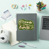 I BRAKE FOR FUNGI Fun Mushroom Foraging Sticker (iPad Cover)