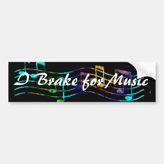 I Brake for Music Bumpersticker (Voorkant)