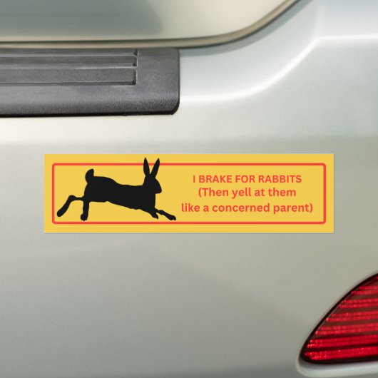 I Brake for Rabbits Bumpersticker (Op auto)