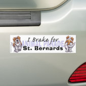 I Brake for Saint Bernards Bumpersticker (Op auto)