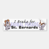 I Brake for Saint Bernards Bumpersticker (Voorkant)