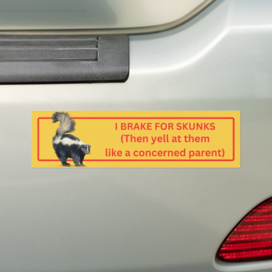 I Brake for Skunks Bumpersticker (Op auto)
