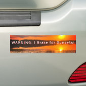 I Brake for Sunsets Bumper Sticker (Op auto)