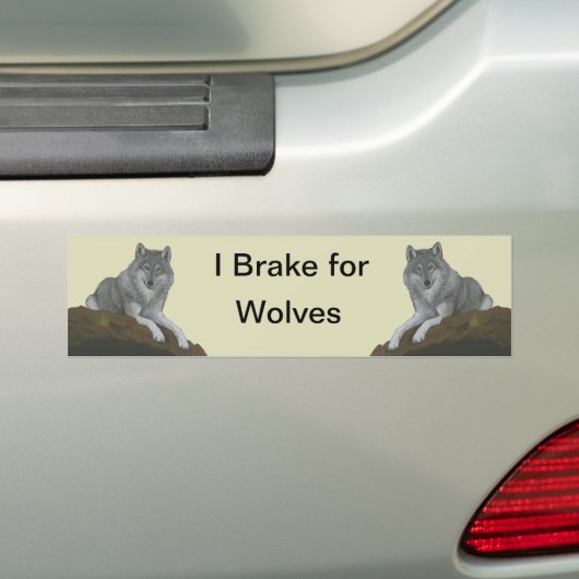 I Brake for Wolves Bumpersticker (Op auto)