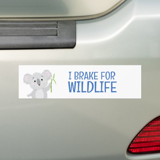 I Brake voor Wildlife Grey Koala Beer Australië Bumpersticker (Op auto)