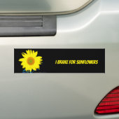 I Brake voor Zonnebloemen Bumpersticker (Op auto)