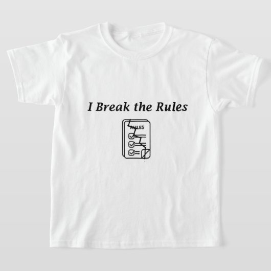 "I Break The Rules" T-shirt voor grappige Kinderen (Laagn)