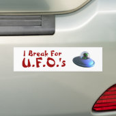 I Break voor UFOs (Cute) Bumpersticker (Op auto)