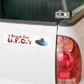 I Break voor UFOs (Cute) Bumpersticker (Op Truck)