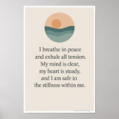 I Breathe in Peace-Mindful Affirmation Wall Art Poster (Voorkant)