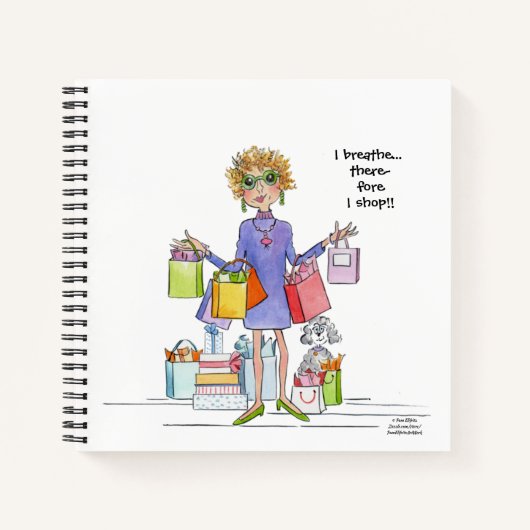 I breathe therefore I shop for for Notitieboek (Voorkant)